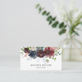 ブルゴーニュ&ネイビーフローラアポイントメント 予約カード (スタンド正面)