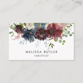 ブルゴーニュ&ネイビーフローラアポイントメント 予約カード (正面)