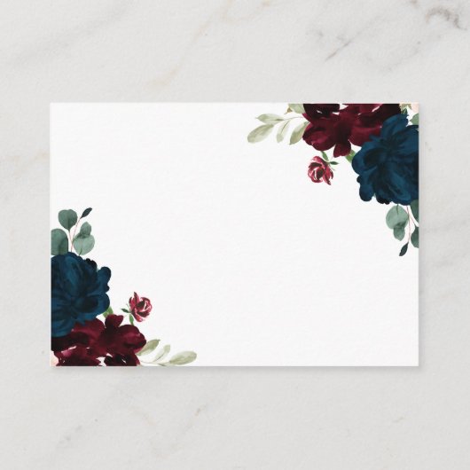 ブルゴーニュ&ネイビーフローラブックベビーカード エンクロージャーカード (裏面)