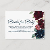 ブルゴーニュ&ネイビーフローラブックベビーカード エンクロージャーカード (正面)