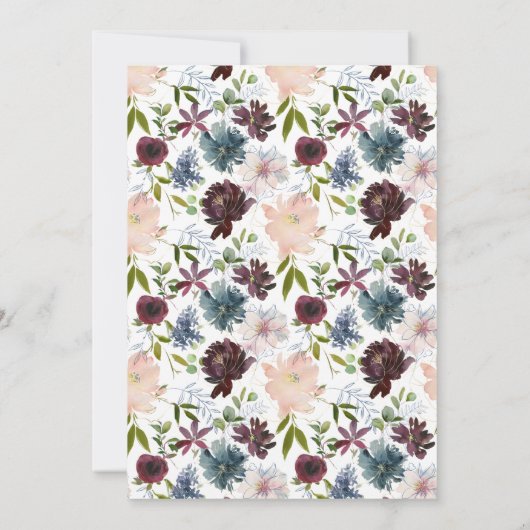 ブルゴーニュ&ネイビーフローラ第60回スクリプトバースデーパーティー 招待状 (裏面)