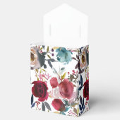 ブルゴーニュ&ネイビーフローラ結婚式の引き出物ボックス フェイバーボックス (オープン)