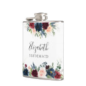 ブルゴーニュ&ネイビーブライダルシャワーフラスコ フラスク (左)