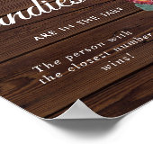 ブルゴーニュ&ネイビーブルーウッドキャンディサインの数 ポスター (角)