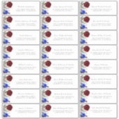 ブルゴーニュ&ネイビーブルーゲストネーム住所 シール (正面)