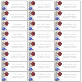 ブルゴーニュ&ネイビーブルーゲストネーム住所 シール