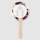 ブルゴーニュ&ネイビーブルーフローラ結婚式 プログラム ハンドファン (裏面)