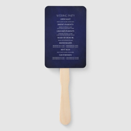 ブルゴーニュ&ネイビーブルーフローラ結婚式 プログラム ハンドファン (裏面)