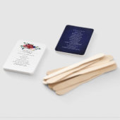 ブルゴーニュ&ネイビーブルーフローラ結婚式 プログラム ハンドファン (組立なし)