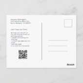 ブルゴーニュ&ネイビーブルー結婚式招待状 ポストカード (裏面)