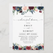 ブルゴーニュ&ネイビーリハーサルディナー招待状 招待状 (正面)