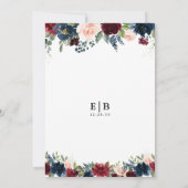 ブルゴーニュ&ネイビーリハーサルディナー招待状 招待状 (裏面)