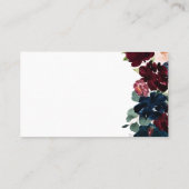 ブルゴーニュ&ネイビー何人のキスシャワーゲームカード プレイスカード (裏面)