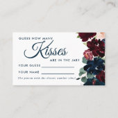ブルゴーニュ&ネイビー何人のキスシャワーゲームカード プレイスカード (正面)