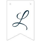 ブルゴーニュ&ネイビー素朴フラワーズ結婚ウッド バンティングフラッグ (第2の旗)