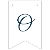 ブルゴーニュ&ネイビー素朴フラワーズ結婚ウッド バンティングフラッグ (第3の旗)