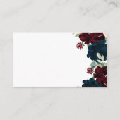 ブルゴーニュ&ネイビー素朴ブライダルシャワーQR RSVP エンクロージャーカード (裏面)