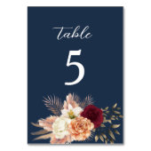 ブルゴーニュ・ネイビー結婚・ブルー テーブルナンバー (裏面)