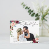 ブルゴーニュ・ネイビー結婚・ユーカリの写真 ポストカード (スタンド正面)