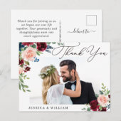 ブルゴーニュ・ネイビー結婚・ユーカリの写真 ポストカード (正面/裏面)