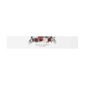 ブルゴーニュ&ネイビー赤面ピンクフローラ2 招待状ベリーバンド (フラット)