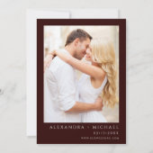 ブルゴーニュ・ネイビー・ブルー写真フローラユーカリ結婚ス 招待状 (裏面)