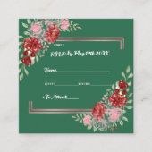 ブルゴーニュ&バラオングリーンフローラ結婚ズ エンクロージャーカード (正面)