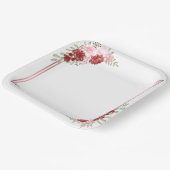 ブルゴーニュ&バラ結婚フローラ ペーパープレート (傾斜あり)