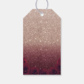 ブルゴーニュ&バラ金ゴールドグラデーションブライダルシャワーの好意 ギフトタグ (裏面)