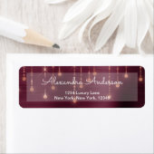 ブルゴーニュ – バラ金ゴールドストリングライトスパークル結婚ズ ラベル (インサイチュ)