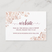 ブルゴーニュ&バラ金ゴールドフローラレース結婚のウェブサイト エンクロージャーカード (正面)