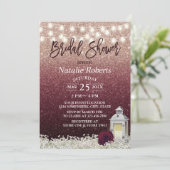 ブルゴーニュ&バラ金ゴールドホワイトランタンブライダルシャワー 招待状 (スタンド正面)