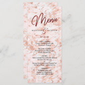 ブルゴーニュ&バラ金ゴールドマーブルモダンズ結婚メニュー メニュー (正面/裏面)