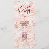 ブルゴーニュ&バラ金ゴールドマーブル結婚式 プログラム (裏面)