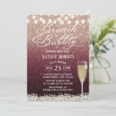 ブルゴーニュ&バラ金ゴールドモダングラデーションブライダルブランチ 招待状 (スタンド正面)