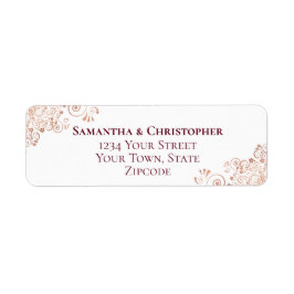 ブルゴーニュ&バラ金ゴールドレース結婚ズ差出人住所 ラベル