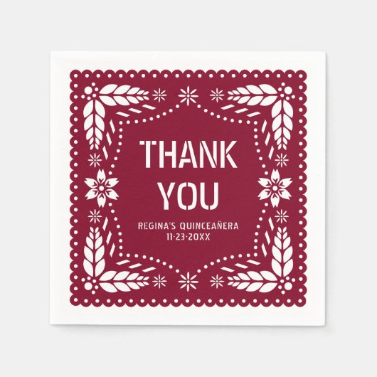 ブルゴーニュ・パペル・ピカドありがとうキンセアニラ スタンダードカクテルナプキン (正面)