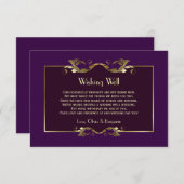 ブルゴーニュ・パープル結婚金ゴールドの願い井戸の詩 エンクロージャーカード (正面/裏面)