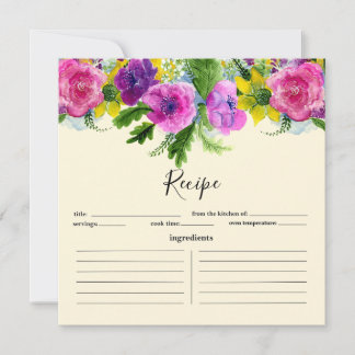 ブルゴーニュ&ピンクフローラガーランドレシピカード