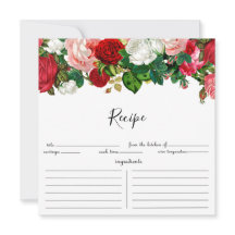 ブルゴーニュ&ピンクフローラガーランドレシピカード