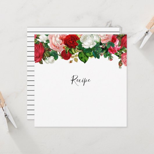 ブルゴーニュ&ピンクフローラガーランドレシピカード (正面/裏面インサイチュ)