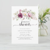 ブルゴーニュ&ピンクフローラブライダルシャワー 招待状 (スタンド正面)