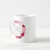 ブルゴーニュ&ピンクフローラリースマザーオブザグルーミング コーヒーマグカップ (正面左)