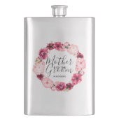 ブルゴーニュ&ピンクフローラリースマザーオブザグルーミング フラスク (正面)