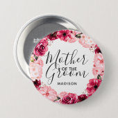 ブルゴーニュ&ピンクフローラリースマザーオブザグルーミング 缶バッジ (正面&裏面)