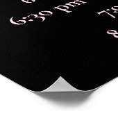 ブルゴーニュ&ピンクフローラ結婚ズ詳細歓迎 ポスター (角)