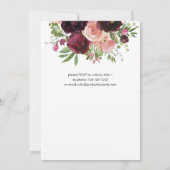 ブルゴーニュ&ピンクフローラ&フレーム卒業パーティーv2 招待状 (裏面)