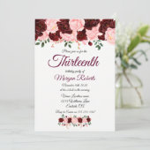 ブルゴーニュ・ピンクローズ13thバースデーパーティー招待状 招待状 (スタンド正面)
