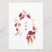 ブルゴーニュ&ピンク秋秋結婚のメニュー メニュー (裏面)