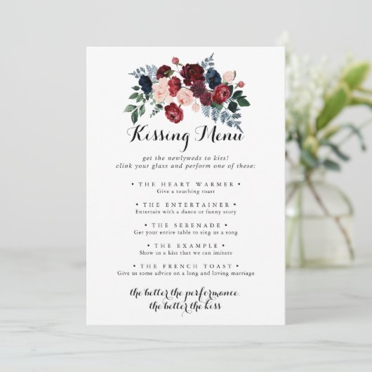 ブルゴーニュ・ピンク結婚ネイビーのメキスをするニュー・ゲームカード (スタンド正面)